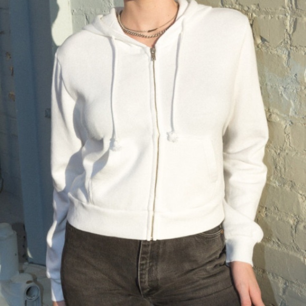 Brandy Melville white crystal hoodie